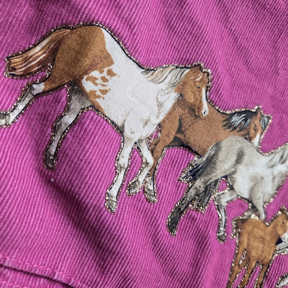 Vintage Y2K L.L. Bean fuschia pink applique horse dress - Picture 4 of 8